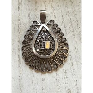 925 Sterling Silver Vintage Turkey Ethnic / Boho Pendant‎